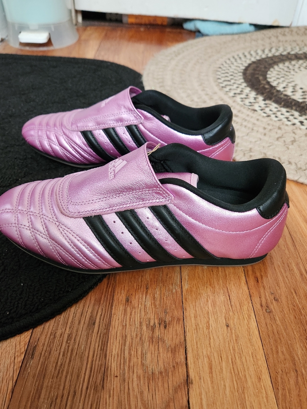 Adidas Metallic Pink Taekwondo with Black Stripes
